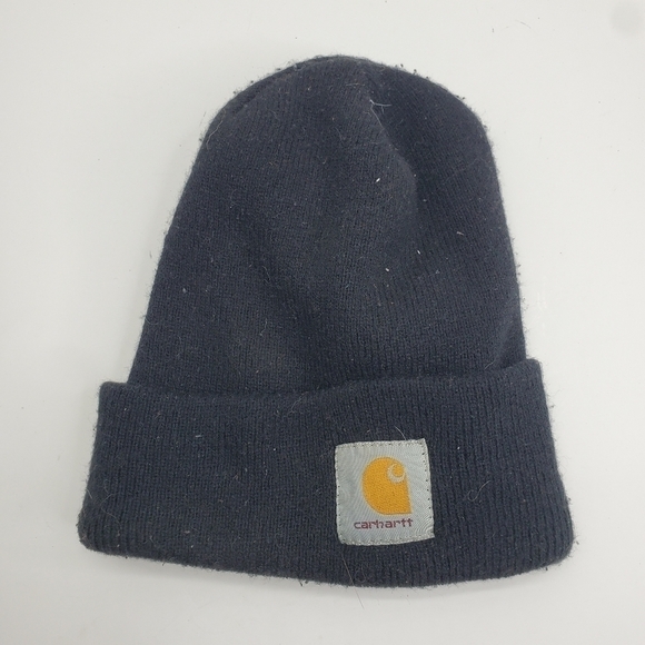 Carhartt Black Beanie Hat VTG Made in USA